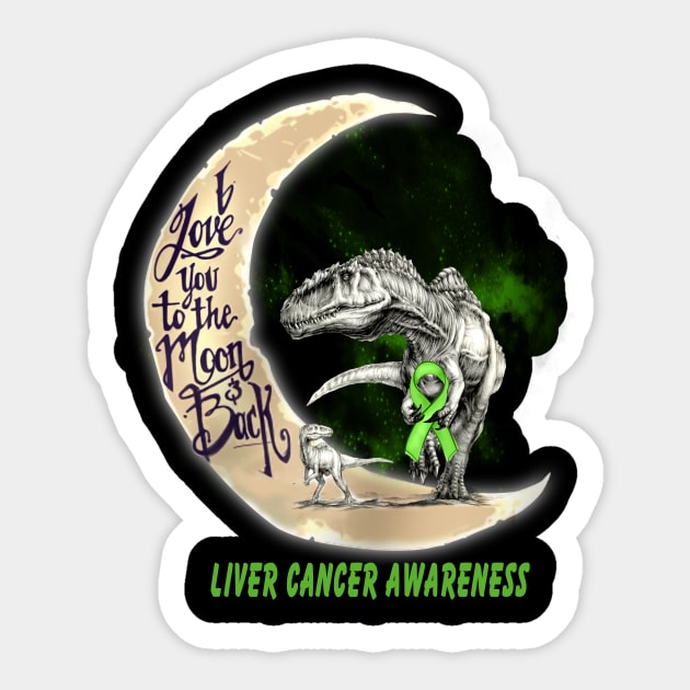 liver cancer moon dinosaur Sticker by TeesCircle